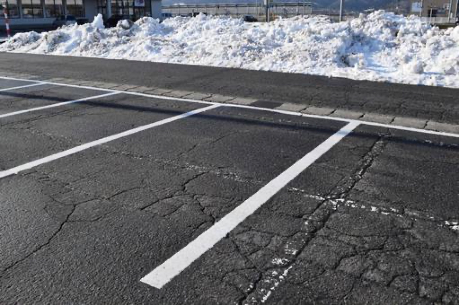 Cleared snowy parking lot